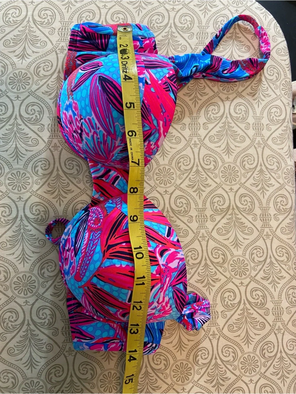 Lilly Pulitzer Gasby Ruby Red Wild Times Tropical Underwire Bikini Top Size 8